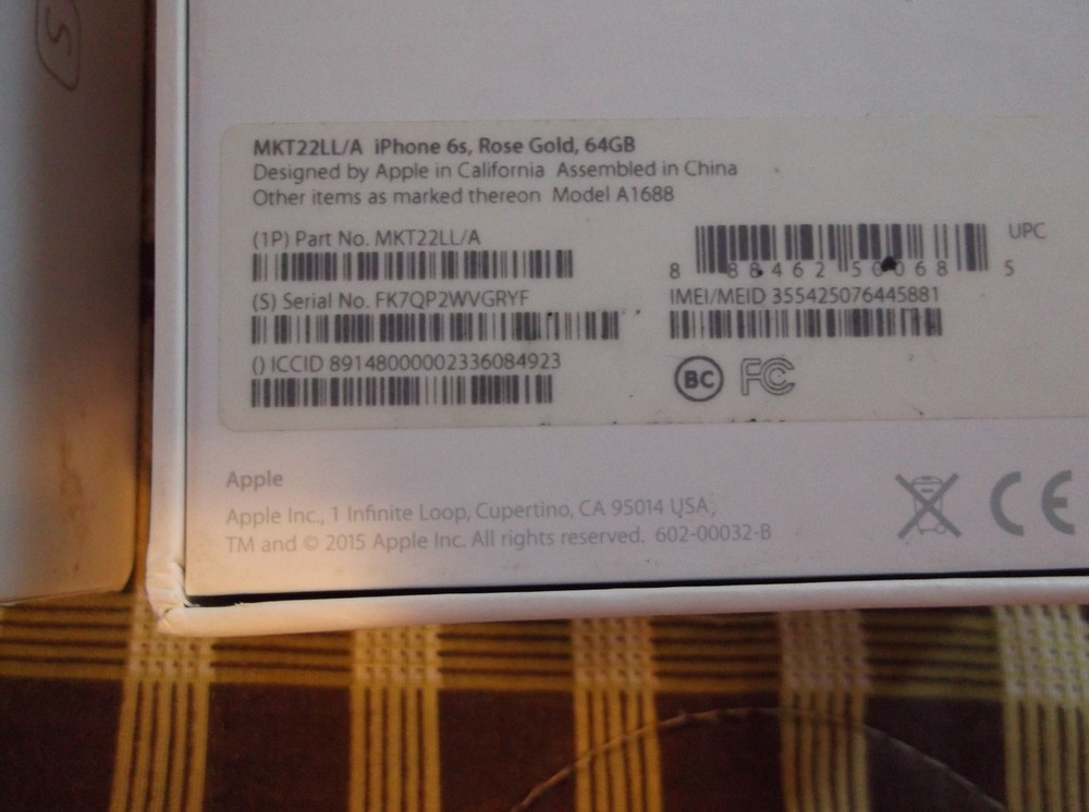 2 Boxes Apple Iphone 6s Rose Gold & Silver 64GB Empty Boxes Only