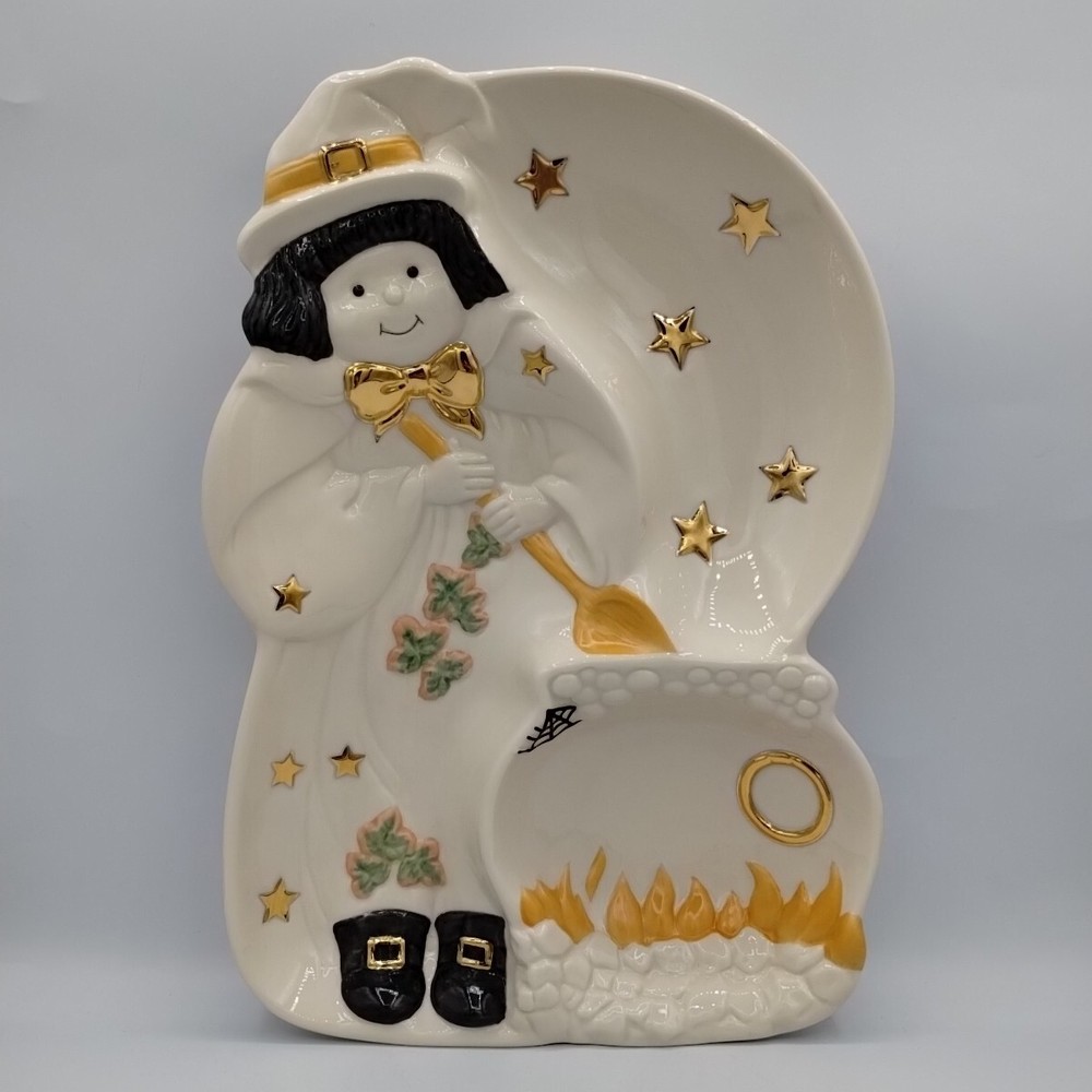 Lenox Occasions Halloween Divided Server Witch Cauldron Stars