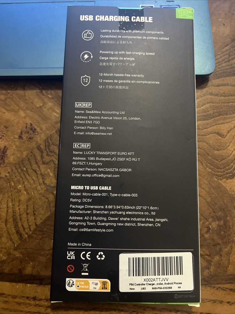 PS4 Controller Charger Charging Cable, 2 Pack 10ft Extra Long Micro USB 2.0 C...