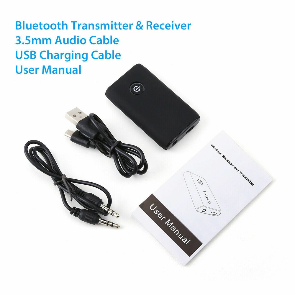2-in-1 Wireless Bluetooth 5.0 Transmitter Receiver Adapter Audio 3.5mm Jack Aux
