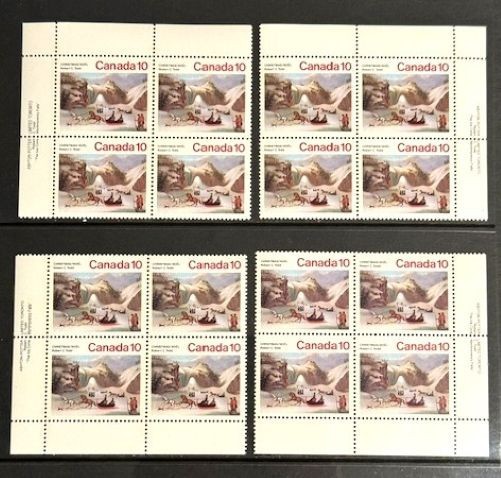 Canada #652 Christmas Matched Plate Block Set MNH