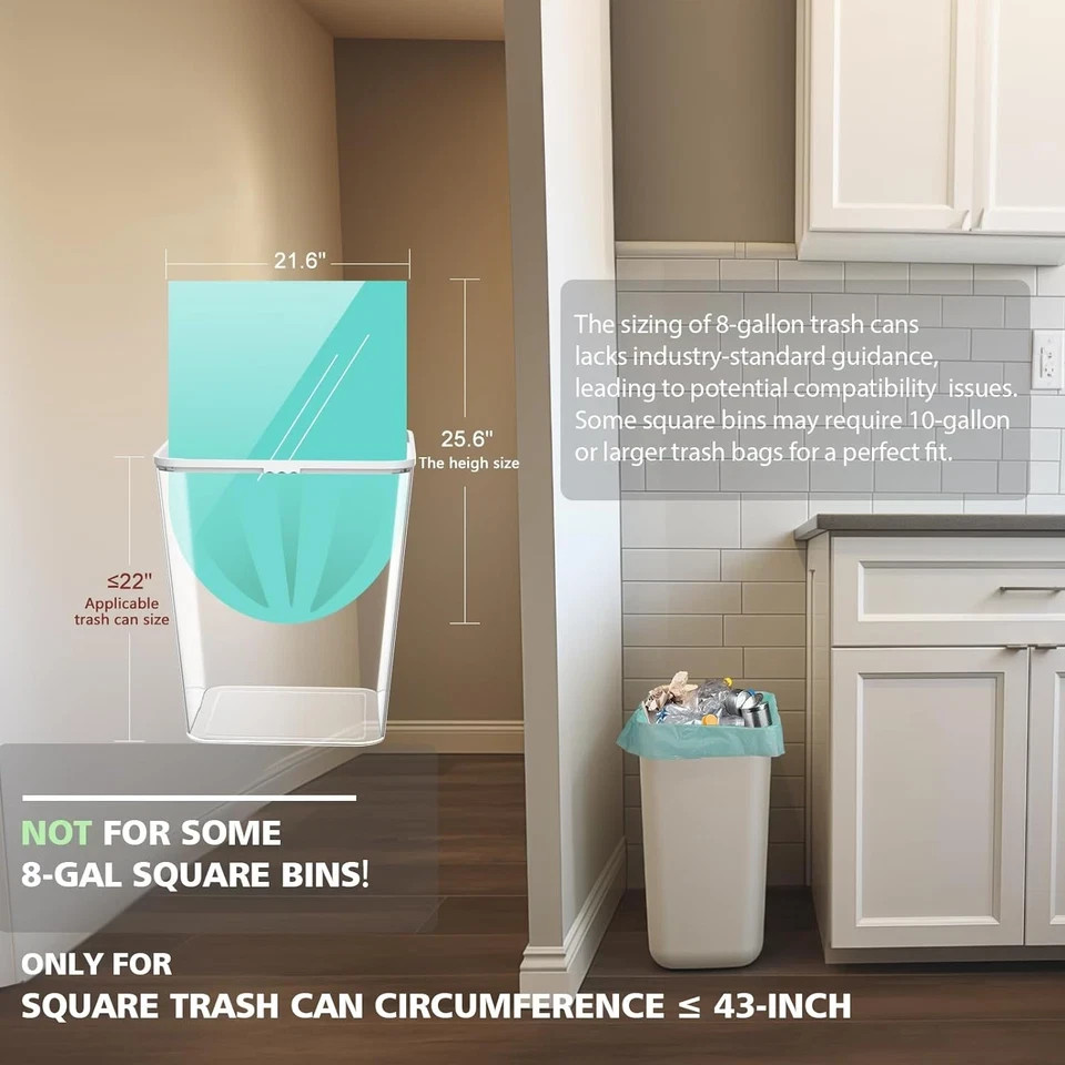 Biodegradable 8 Gallon Trash Bags, Garbage Bags 8 gallon, Compostable Medium Tr