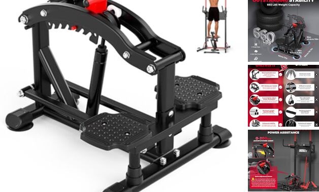 Pull Up Assistance Machine 660 LBS, Multi-Function Adjustable Power Black