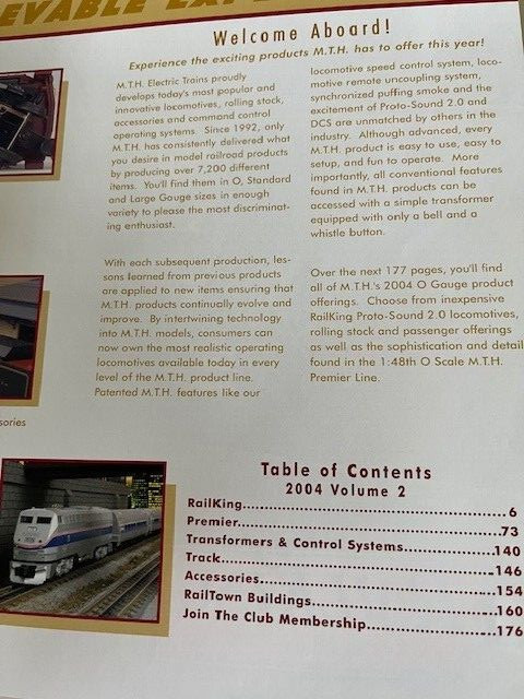 MTH ELECTRIC TRAINS - 2004 - Volume 1 & 2 - 2 Catalogs!