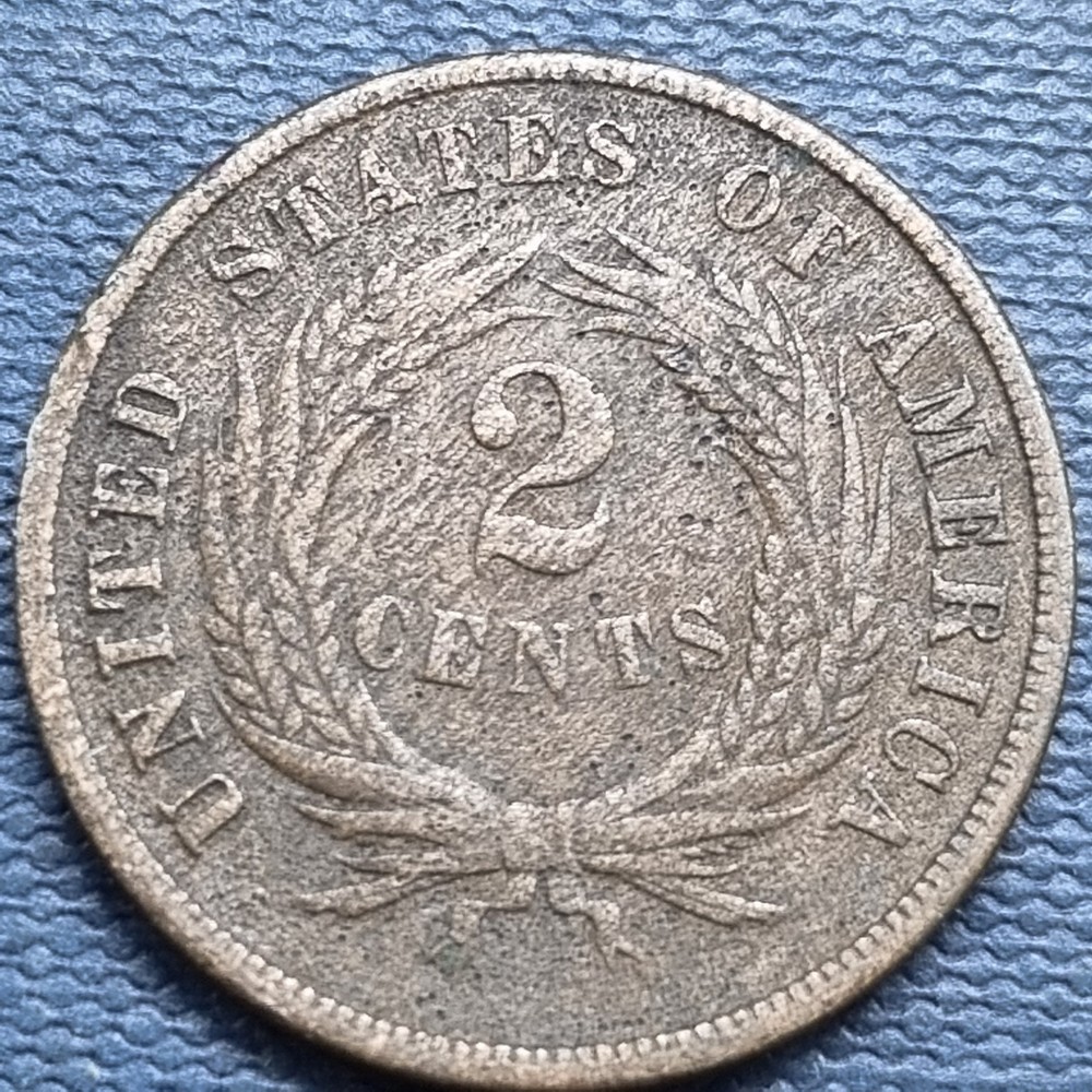 1868 Two Cent Piece 2c Circulated Details #94042