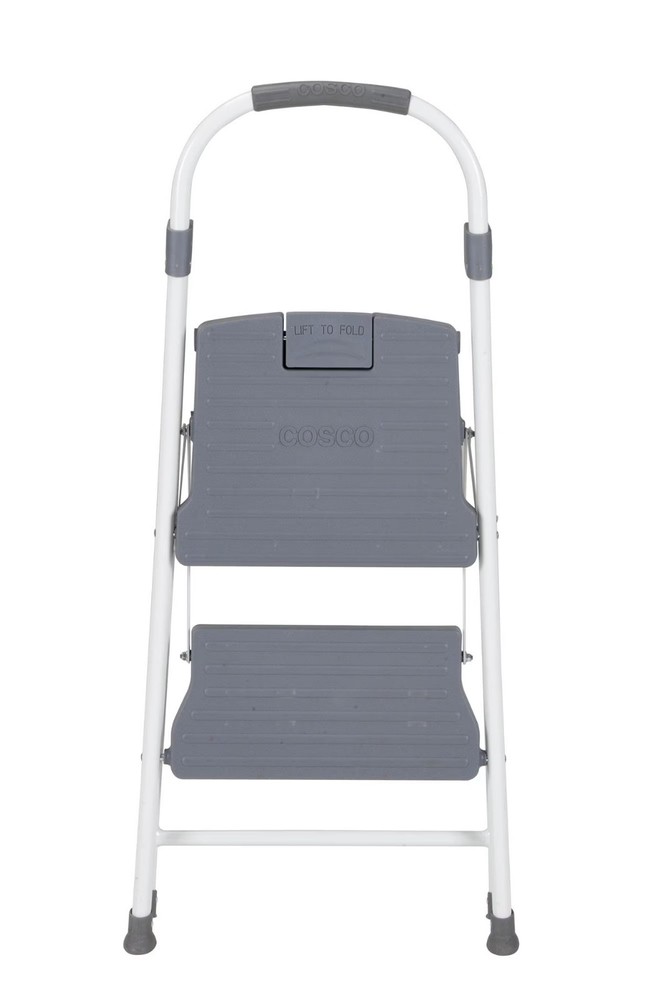 2-Step Connection Folding Step Stool with Large Resin Steps, Max Reach 8ft 1in