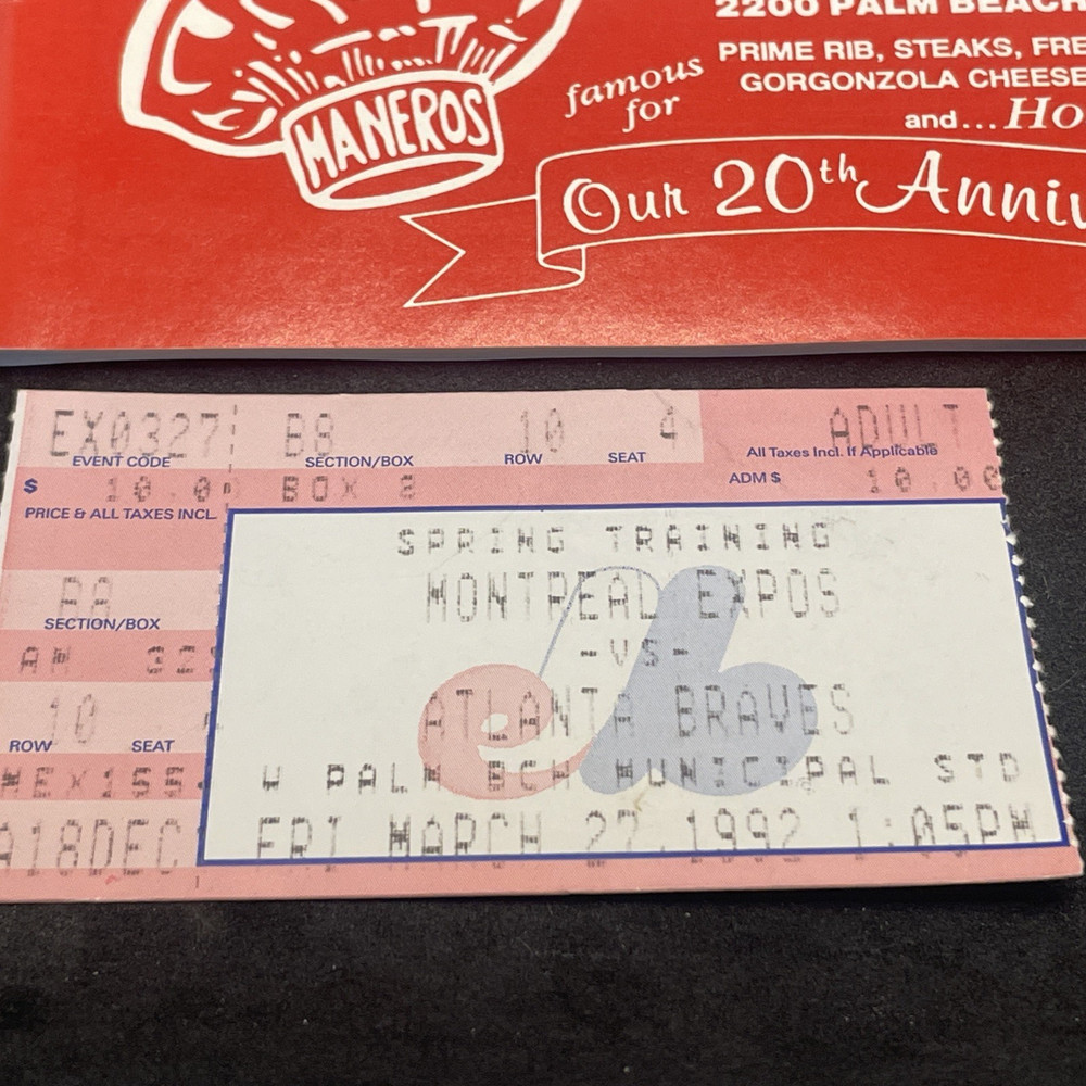 1984 Toronto Blue Jays v Atlanta Braves program ticket stubs/ plus 2 Programs