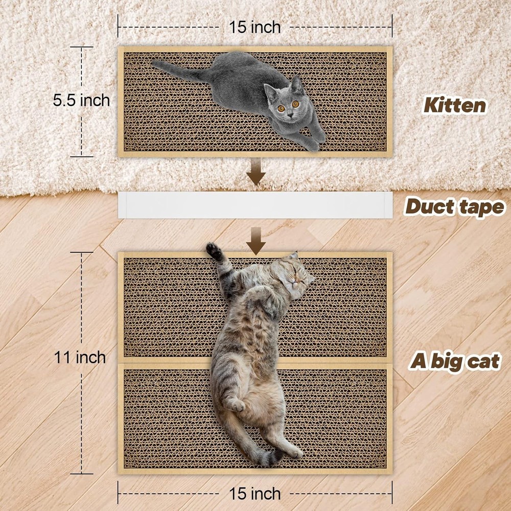 2-Pack Splicing Cat Scratchers – Wall-Mounted, Eco-Friendly Cardboard Design