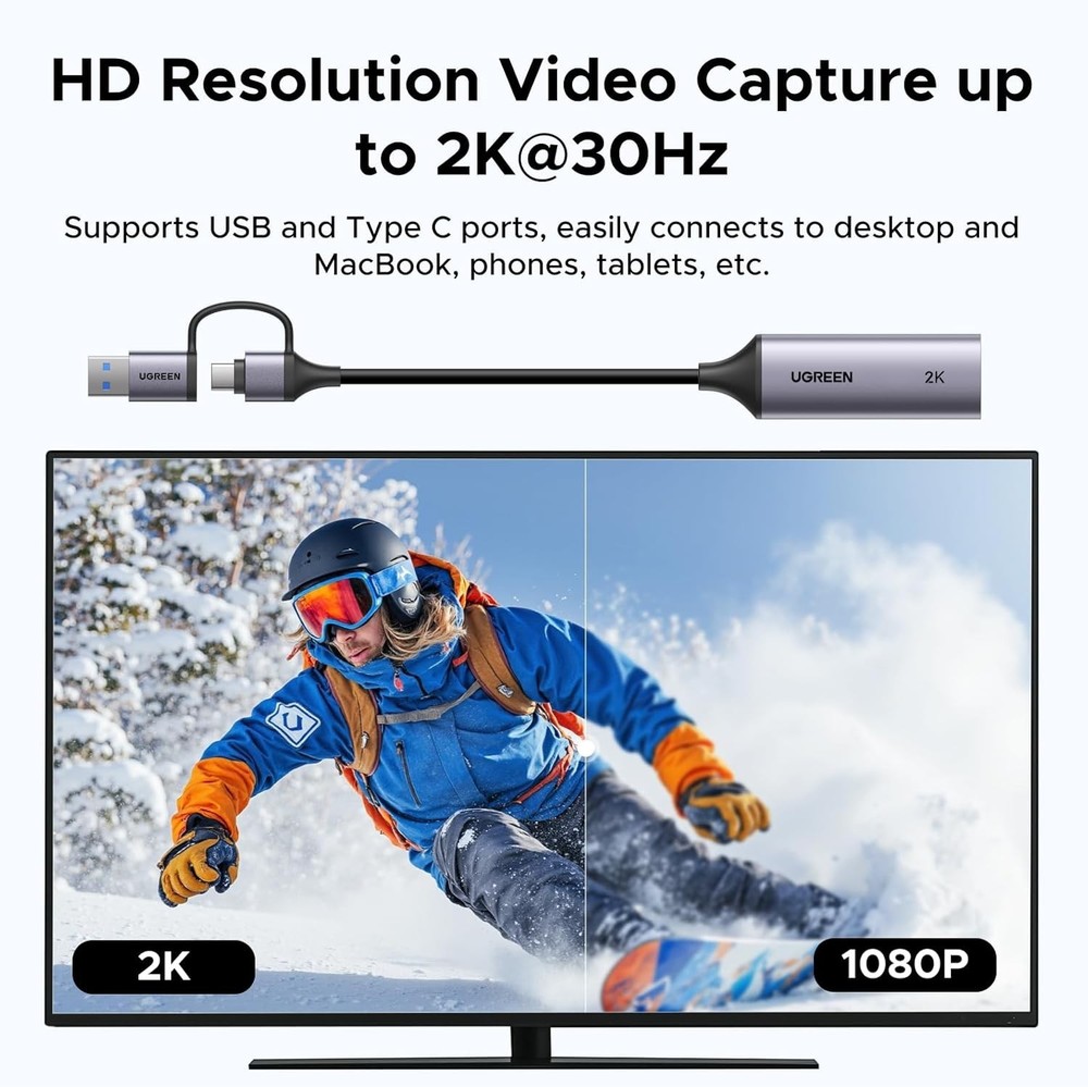 Universal 2K Video Capture Card - Stream from PS5, Xbox, Switch & PC