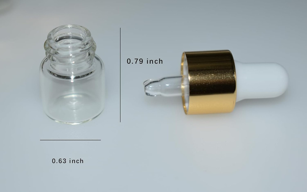 Small Dropper Bottle, 10Pcs 1Ml Mini Sample Dropper Bottles Mini Makeup Containe