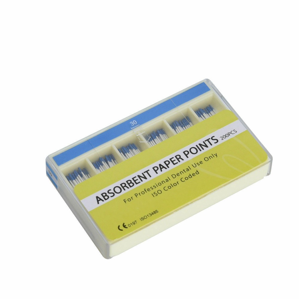 200 Pcs Dental Absorbent Paper Points Sterile Color Coded Eododontic Eodo Root