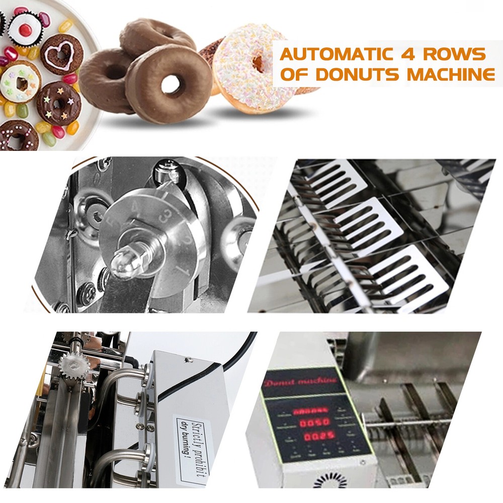 Kolice 4 Row Automatic Doughnut Maker, Donut Machine, Donuts Frying Machine