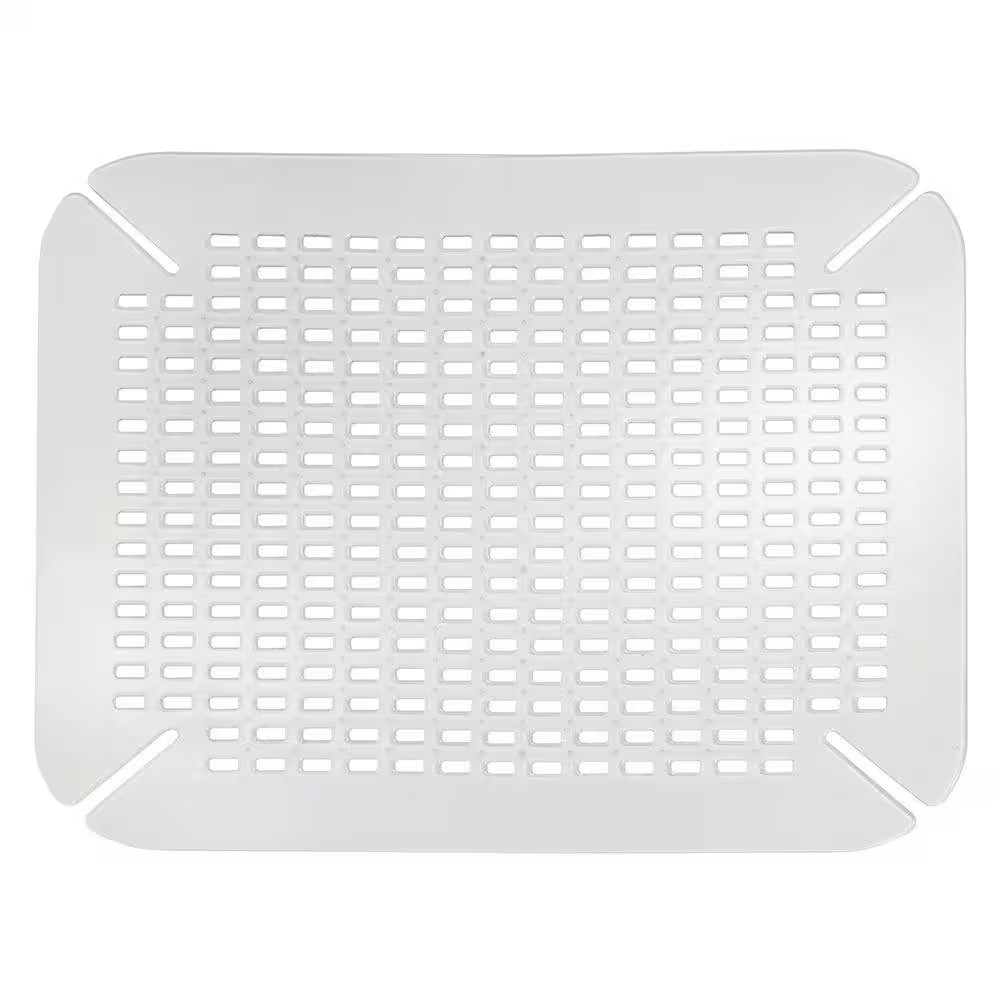 Contour Sink Mat In Clear Protects Bottom From Scratches Grid For Water Drainage