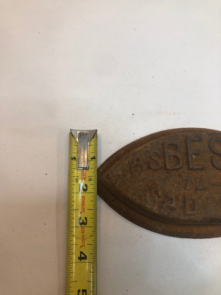 Antique Primitive Vintage Cast Iron Asbestos Sad Iron No Handle Decor