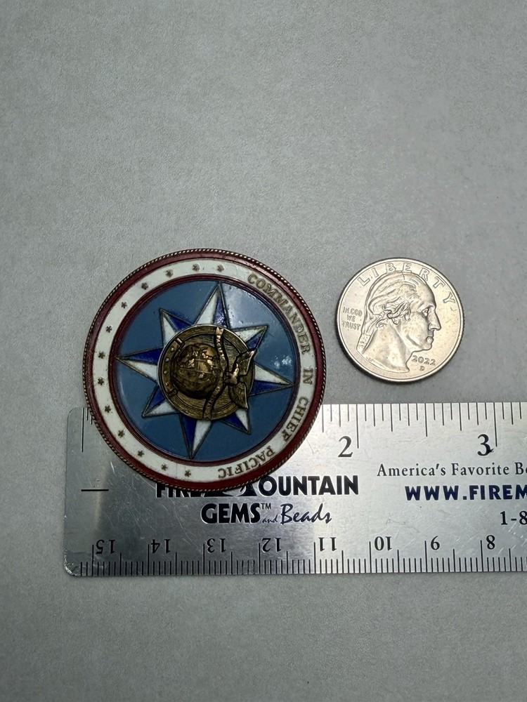 Vintage US Pacific Command PACOM Commander In Chief Enamel Badge Pin