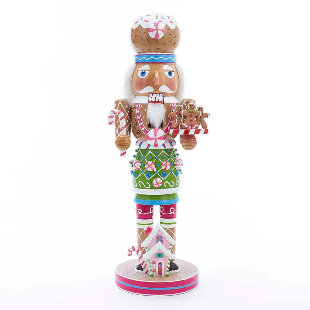 16" Gingerbread Pink House Nutcracker