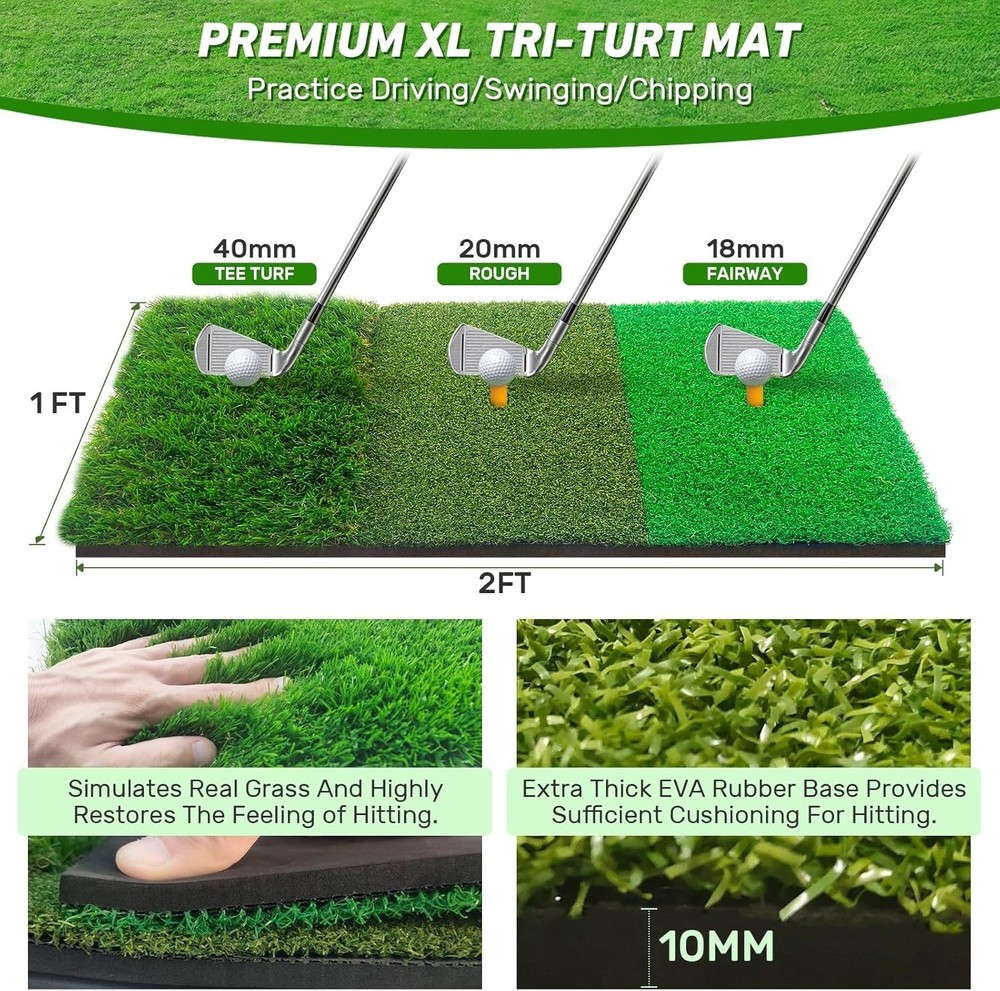 Zensouds Golf Training Net - Easy Setup 10x7FT with Impact-Resistant Features