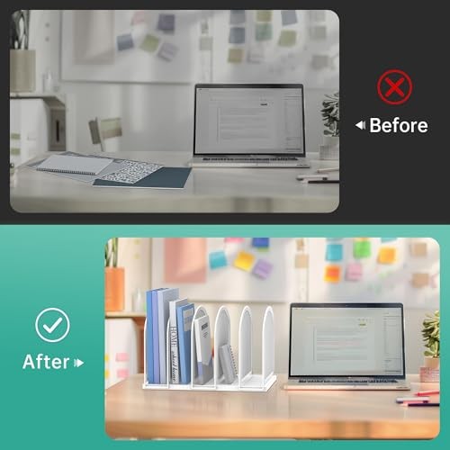 File Organizer 5-Section Mesh Desk Organizer, Upright File Organizer Desktop