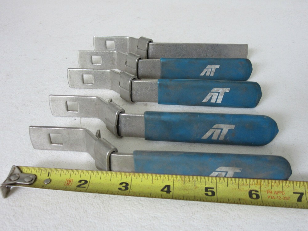 Qty 5 -  AT Controls LOCKING Ball Valve Handle     .350" x .350" Stem Size USED