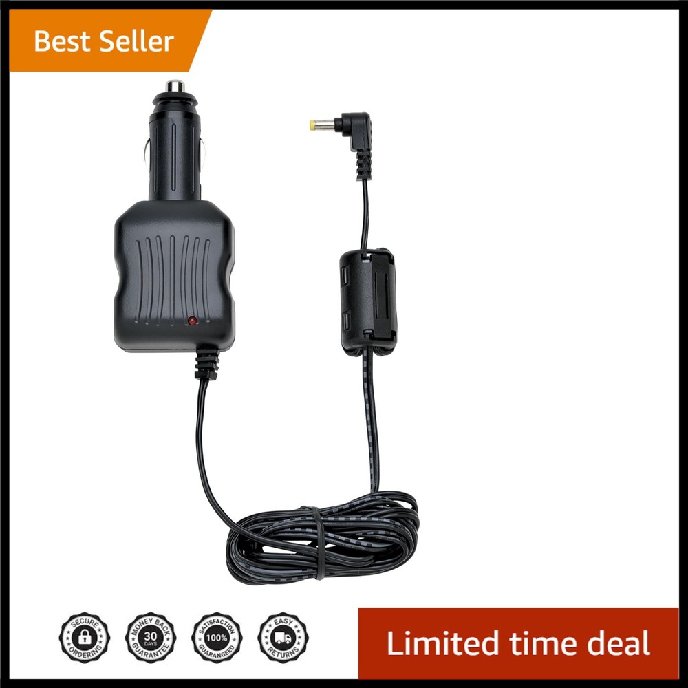 Durable Black 12VDC Cigarette Lighter Adapter with 15A Short Circuit Protection