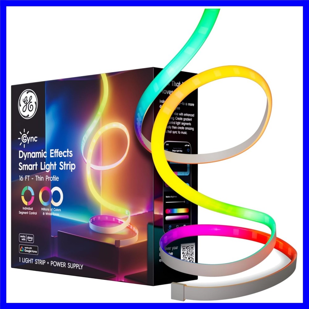 Dynamic Effects Smart LED Light Strip with Music Sync, Color Changing WiFi Li...
