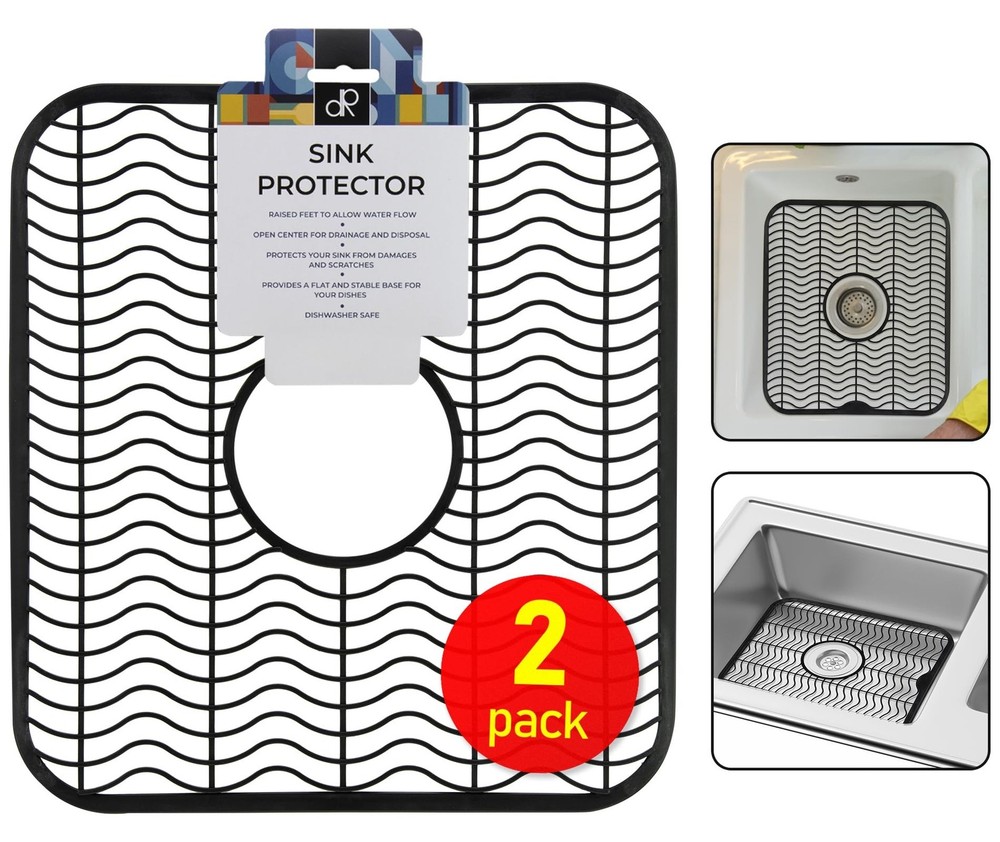 DecorRack 2 Sink Protectors for Kitchen Sink, Plastic 12" x 11" Dis... Fast Ship