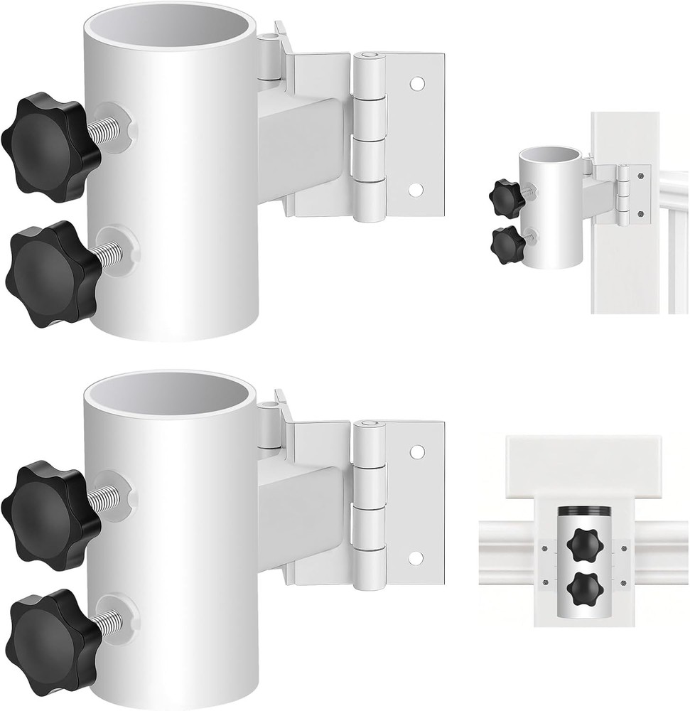 Umbrella Holder for Deck Railing, Adjustable Deck Umbrella Mount White