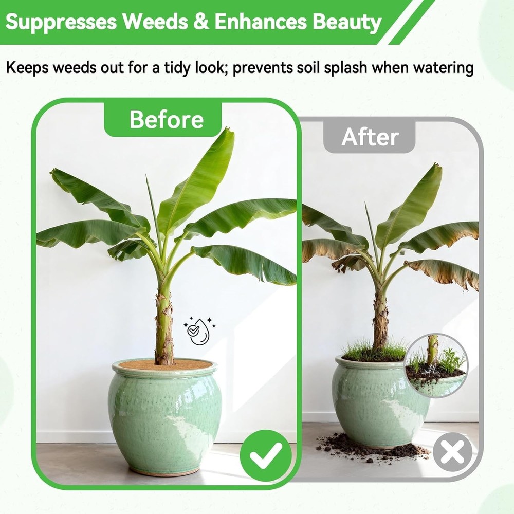 Eco-Friendly 24-Inch Coco Coir Tree Rings - Weed Suppression & Root Protection