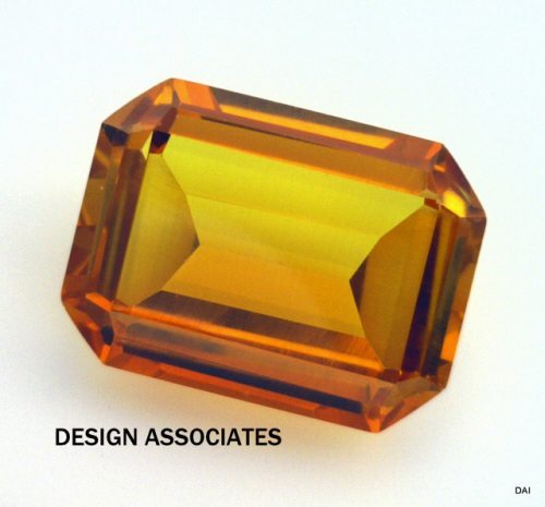 LAB CREATED GOLDEN SAPPHIRE 6X4 MM EMERALD CUT AAA 2 PC SET