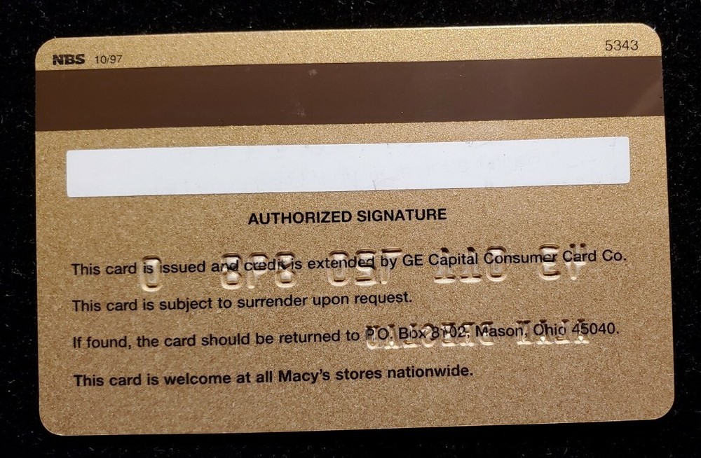 Macy*s gold charge card cc1873