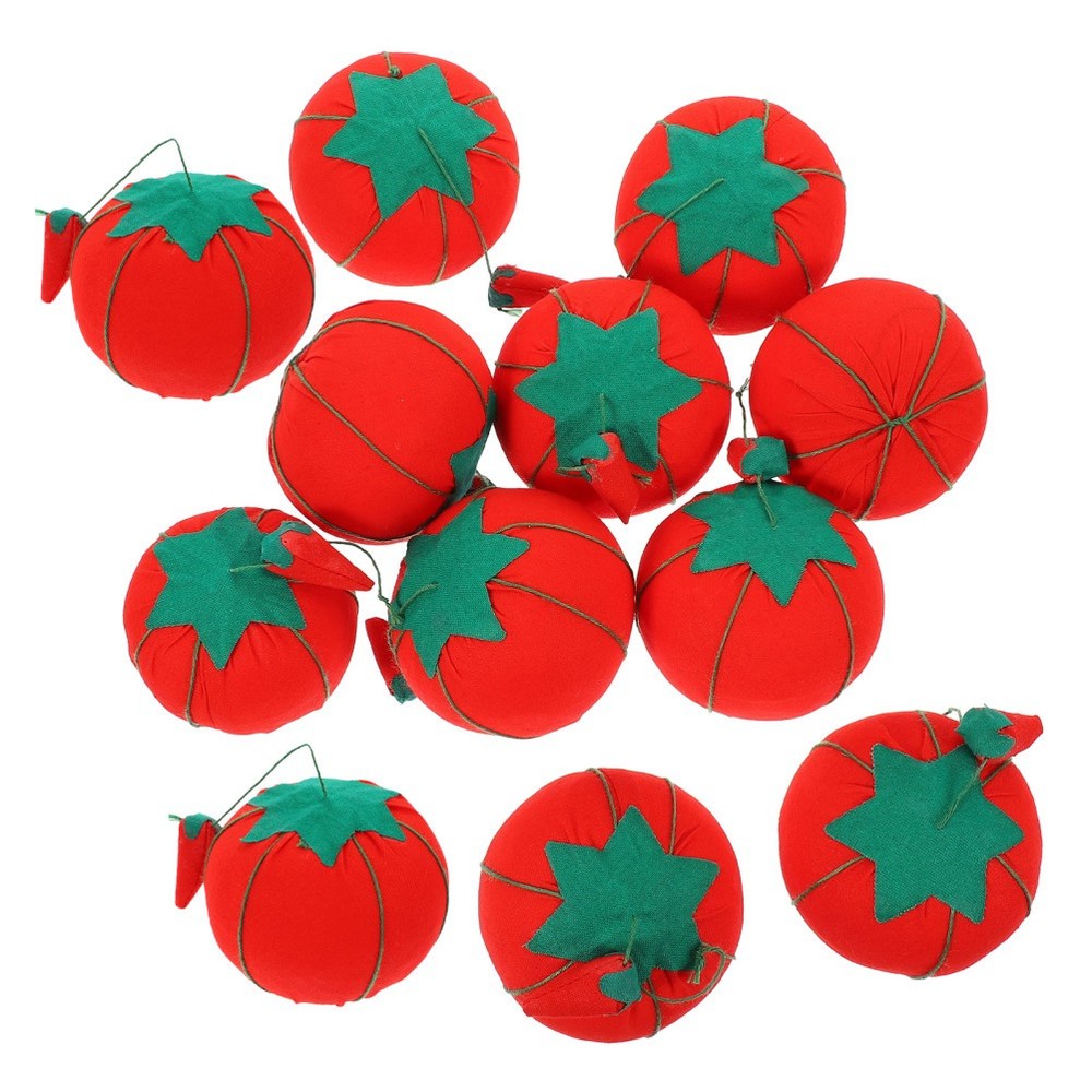 12 Pcs Simulated Tomato Sewing Kit Compact Needle Cushion Delicate