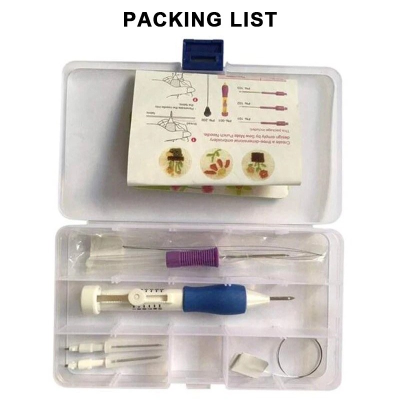 DIY Embroidery Pen Set Stitching Thread Tool Sewing Craft Kit With Storage Box