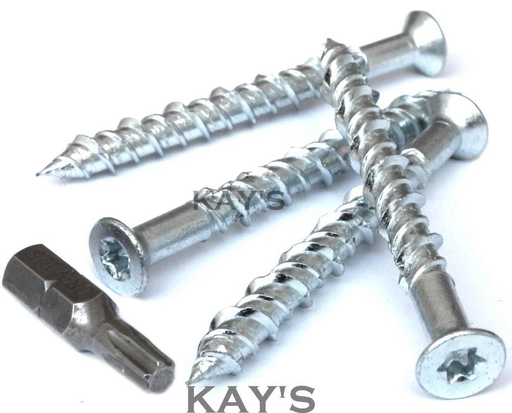 COUNTERSUNK MASONRY SCREWS TORX MULTI FIXINGS CONCRETE BRICK FREE TORX DRIVE BIT