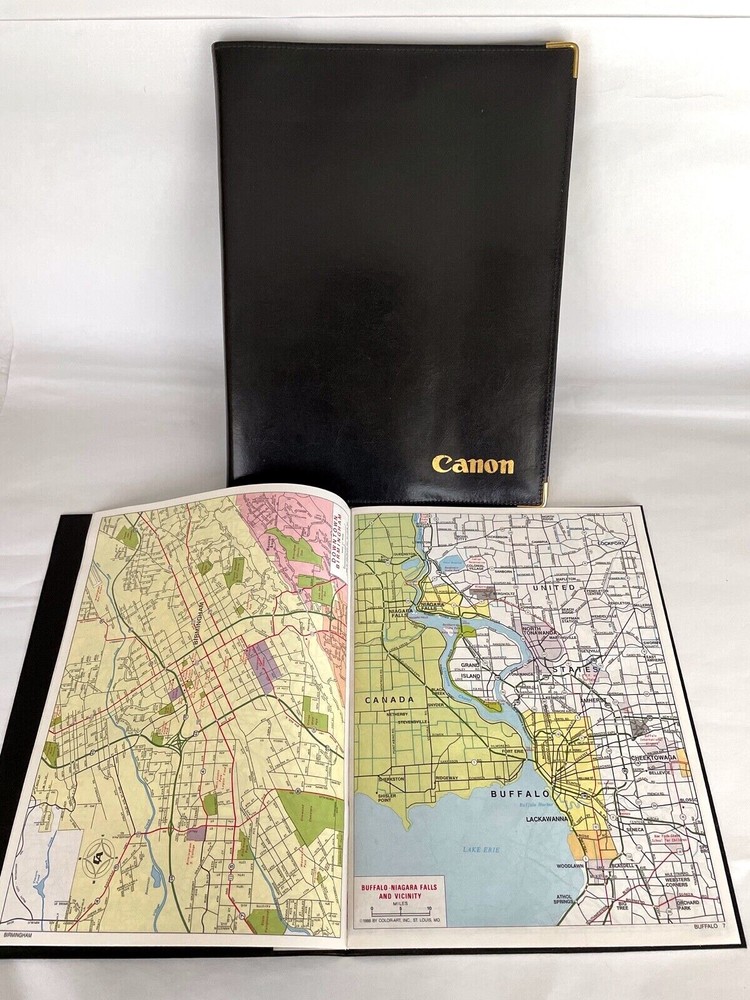 Vintage CANON Folio Notepad with Removable Metro Map Pen Holder 1986