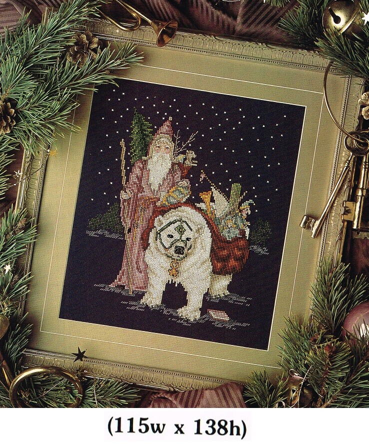 SANTA AND BEAR  CROSS STITCH PATTERNS ONLY   -   4B17