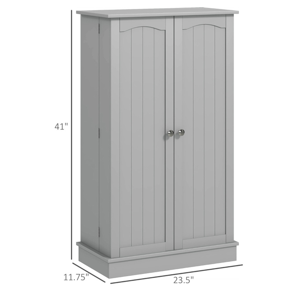 Simple Triamine Adjustable Shelves Sideboard With Door Cabinet Gray