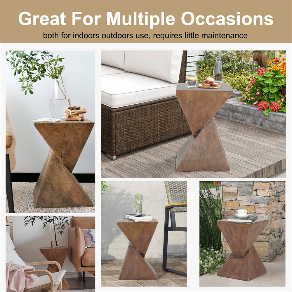 Cast Concrete Stool End Table Lightweight Side Table Accent Table Art Furniture