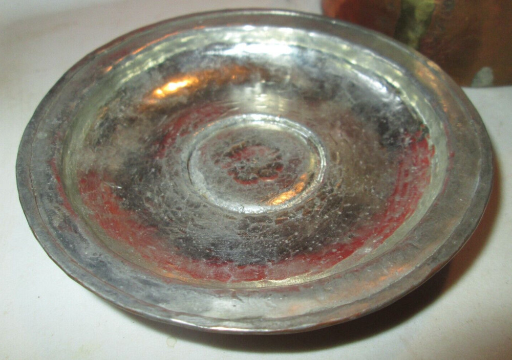 Old Copper Solid Unique Shape ORNATE Handcrafted HAMMERED SMALL POT W LID VTG