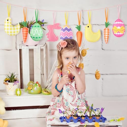 36 Pcs Felt Decorations Hanging Ornaments Bulk Fabric Stuffed Eggs Easter
