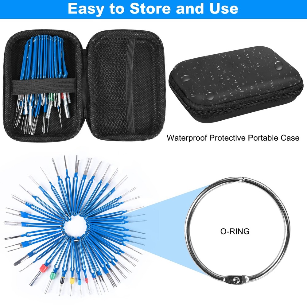 Terminal Removal Tool Kit 41 Pcs Depinning 41 PCS - Blue Flat Handle