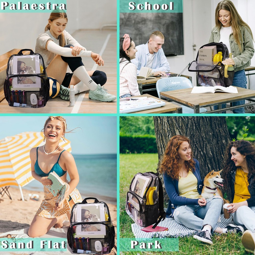 Clear Backpacks for School18'' Large Clear Backpack Heavy Duty Clear Backpack...