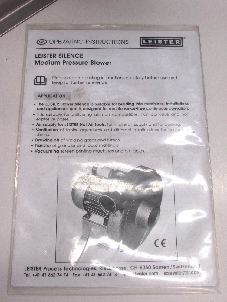 LEISTER SILENCE MEDIUM PRESSURE BLOWER, 3-PHASE, RF63M-2