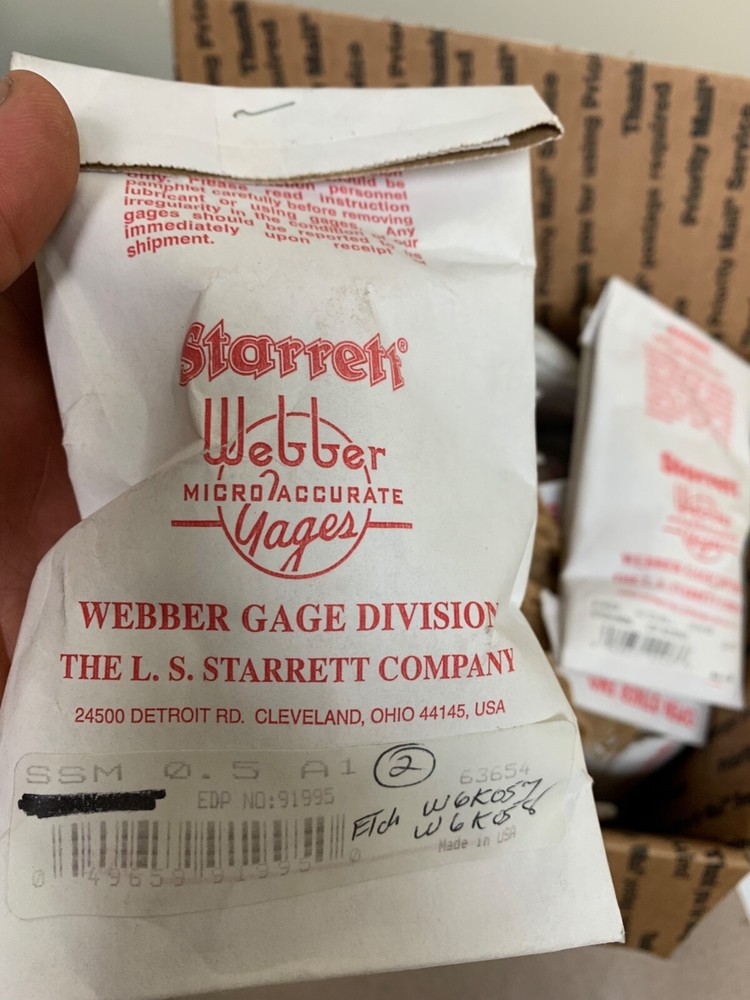 STARRETT WEBBER INSPECTION GAGES QUALITY CONTROL