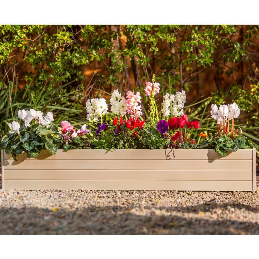 48 In. Tan Ecoflex Rectangular Flower or Herb Window Box