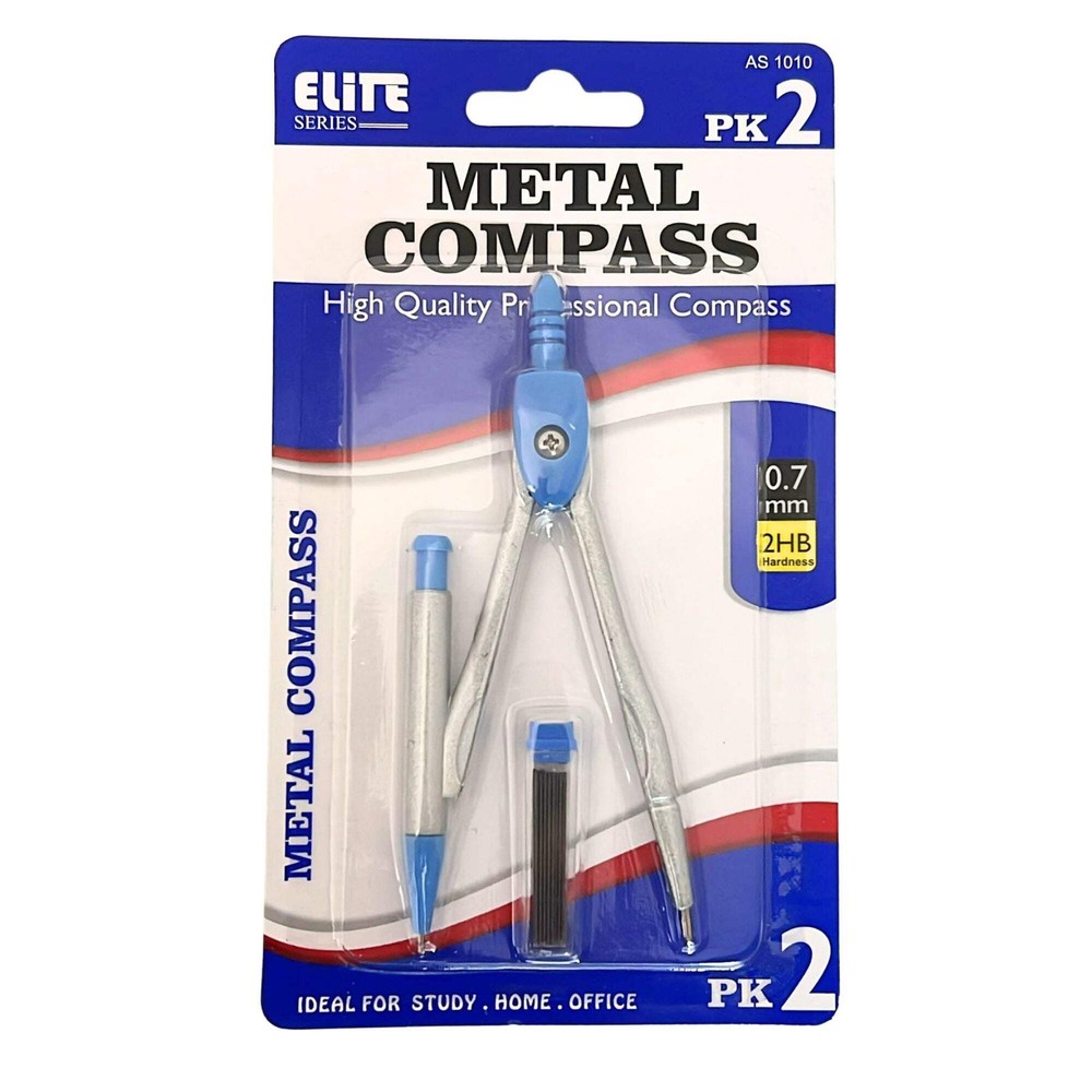 Premium Metal Compass with Extra Refill: 1 Pack