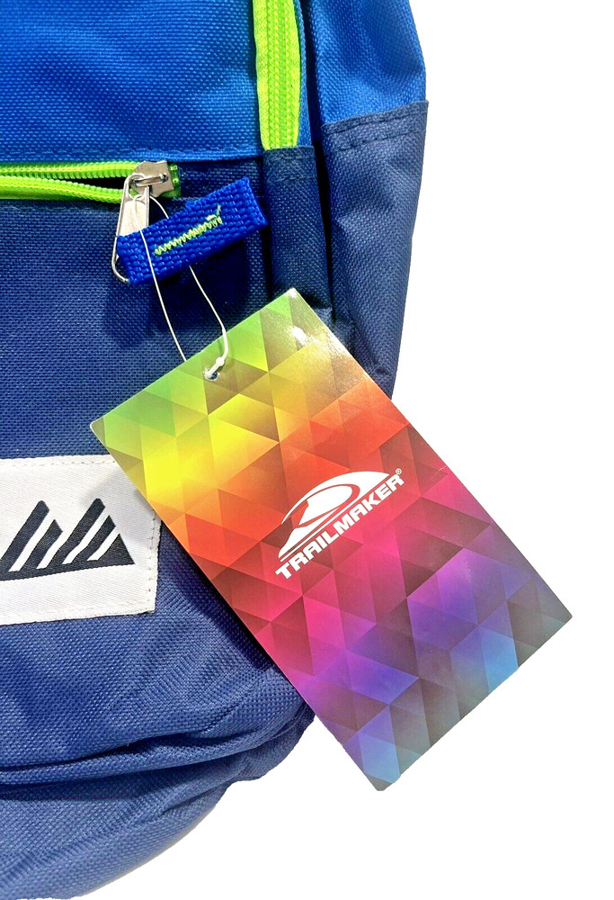 Trail Maker Blue And Neon Green Trim Backpack New with Tags