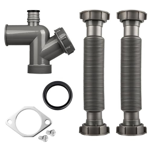 Garbage Disposal Drain Kit - 1-1/2" Elbow Replacement, Flange, Gasket & Pipes