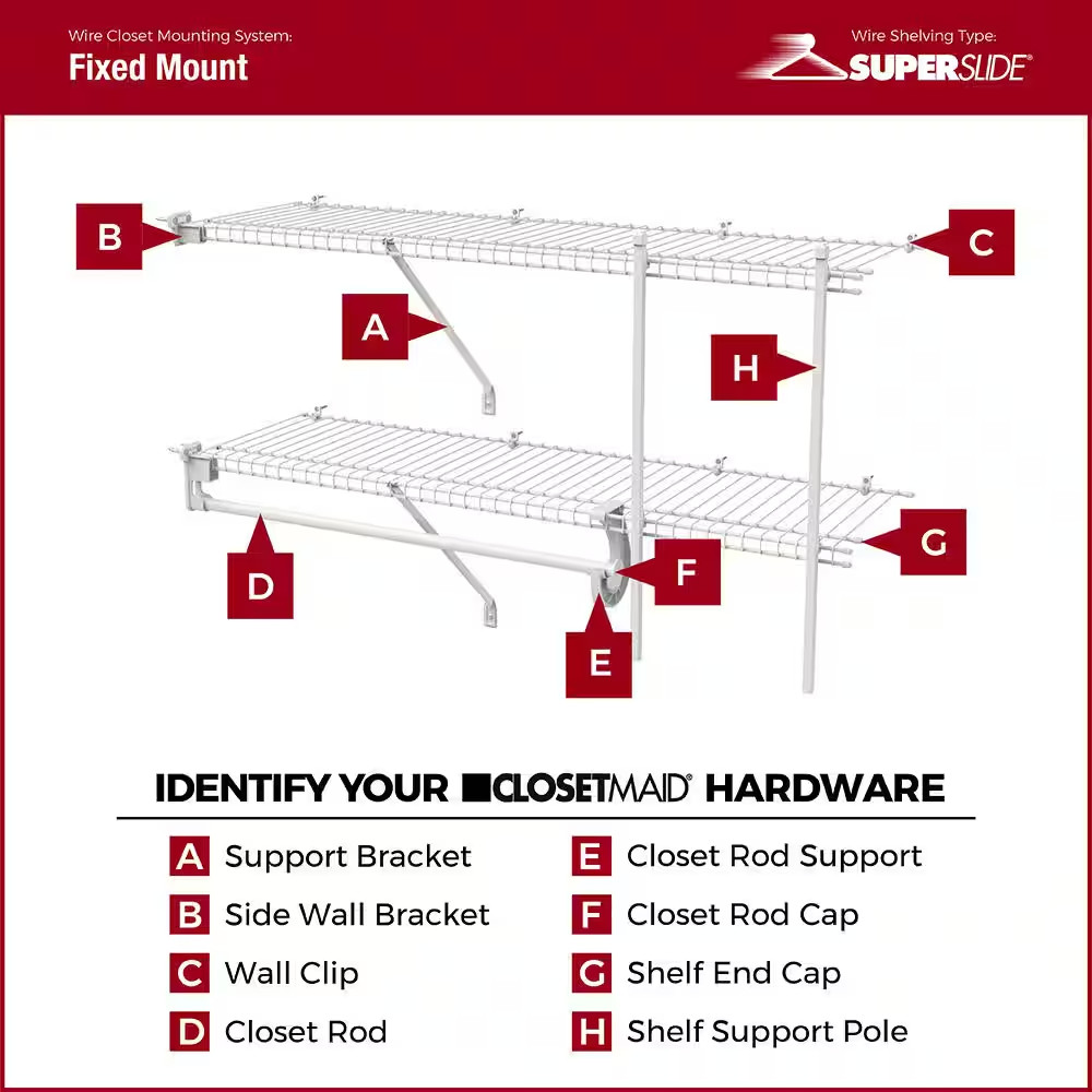 Superslide 48 In. Hanging Closet Rod.