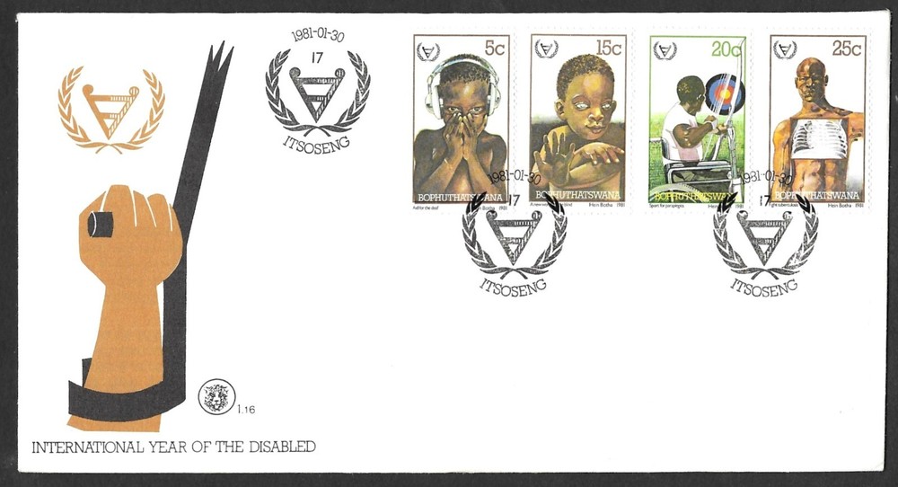 Bophuthatswana 1981 Year- Disabled Persons First Day Cover - Unaddressed