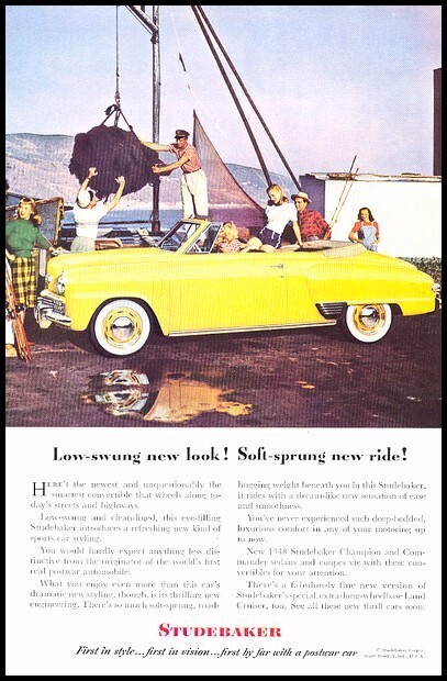 1948 Studebaker Convertible Original Advertisement Print Art Car Ad J697